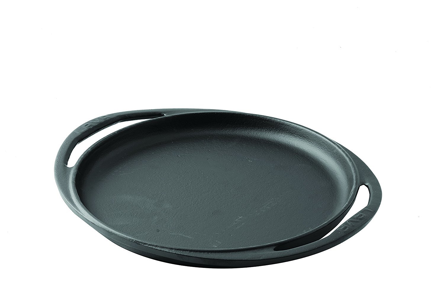 LAVA CAST IRON Lava Enameled Cast Iron Pizza Pan-Crepe and Pancake Pan 8  inch-with Beechwood Service Platter