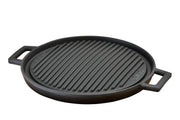 ENAMELED CAST IRON REVERSIBLE GRILL/GRIDDLE ECO W/ HANDLES - 34 CM / 13.39"-Lava Canada