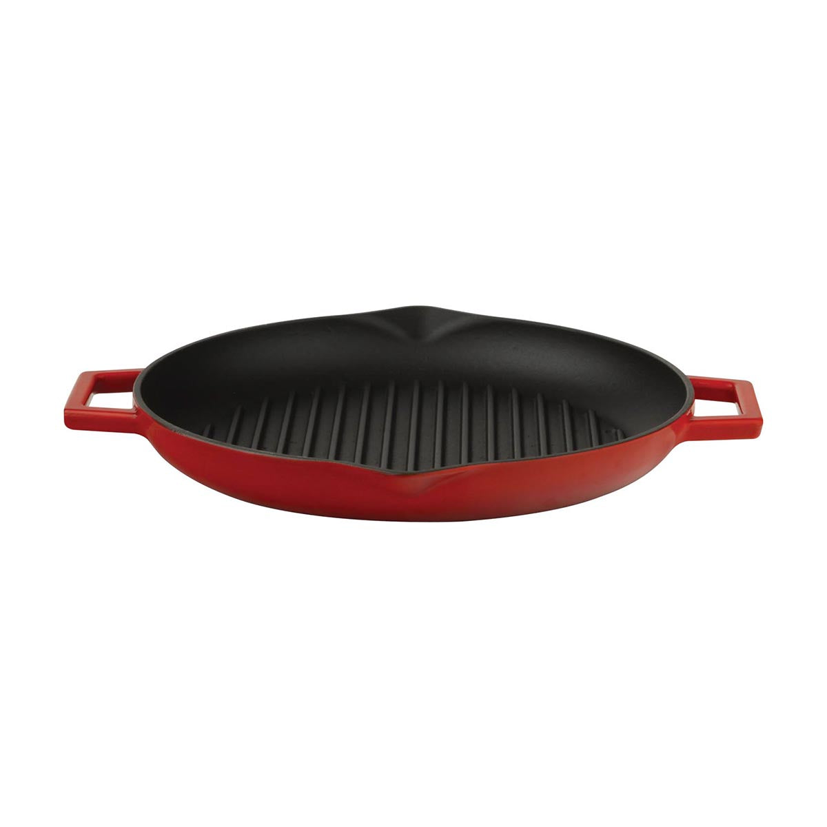Lava Cast Iron Lava Enameled Cast Iron Grill Pan 11 inch-Edition Series with Pour Spouts Round Color: Red LV Y GT 28 Spr R