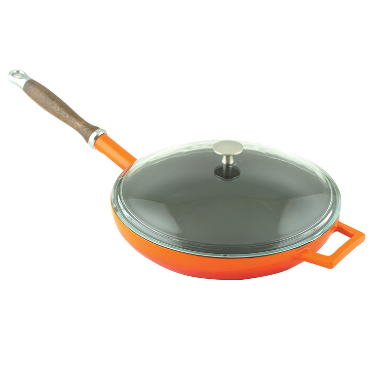 FRYING PANS W/ WOODEN HANDLE & GLASS LID-Lava Canada