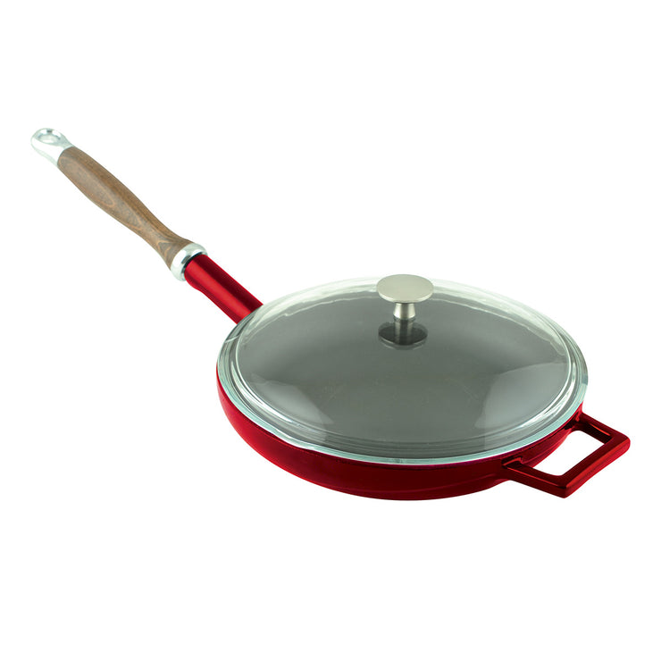 FRYING PANS W/ WOODEN HANDLE & GLASS LID-Lava Canada